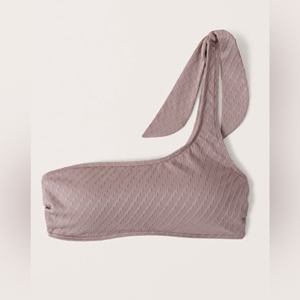 Abercrombie One-Shoulder Bikini Top in Mauve